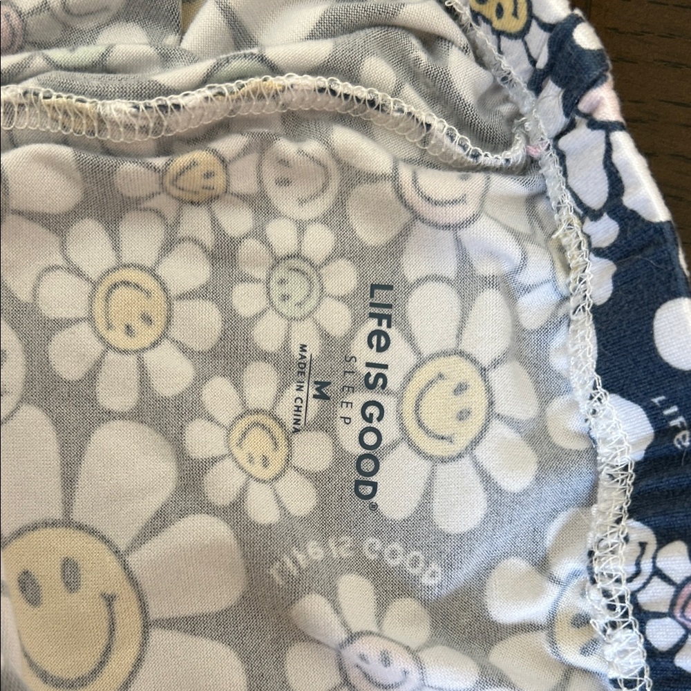 Life Is Good Pink Daisy Tee with Navy Floral Pajama Pants Set - Picture 6 of 7